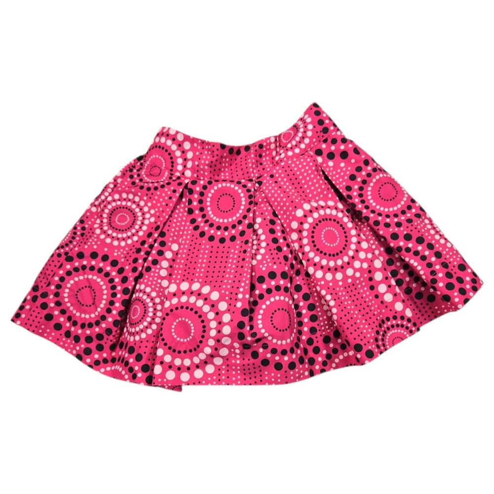 OshKosh B'Gosh Girls 4 Pink Black Circle Print Pleated Tulle Skirt Y2K Party